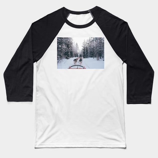 Winter Sleigh Ride Baseball T-Shirt by greenoriginals